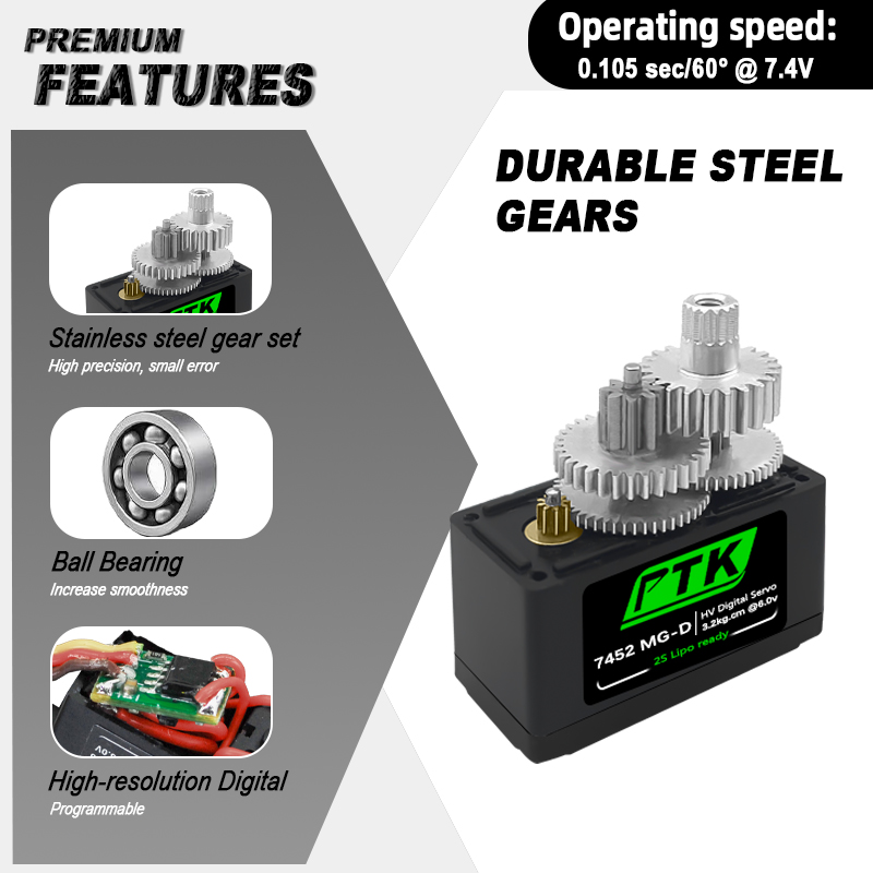 PTK 7452 MG-D 9g Dijital Servo - Rc Helicopter Servo incelemesi ve fiyatı